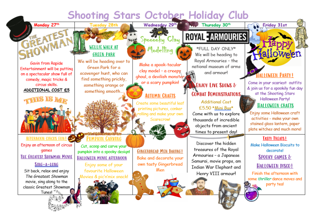 Example of Holiday Club Schedule